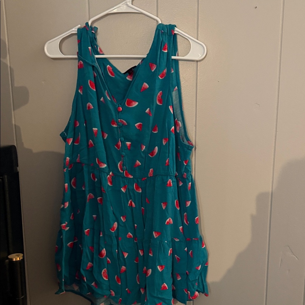 Torrid Teal Watermelon Print Blouse